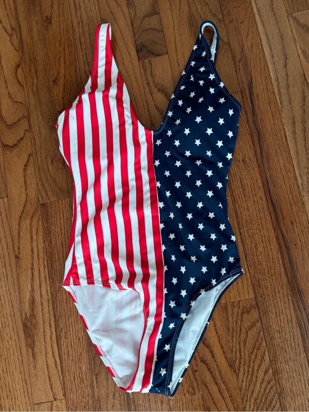 Charlotte Russe One Piece Stars Stripes 4th Of July Swimsuit Size S